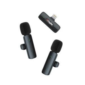 Digitek DWM-009 PRO 2.4G Wireless Microphone with Lightning Receiver – Dual Mic for iPhone X/11/12/13/14 Series