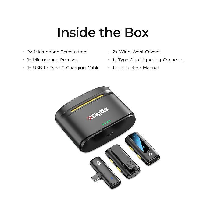 Digitek DWM-112 2-in-1 Wireless Microphone | 50M Range, Noise Reduction, 7Hrs Battery - Image 3
