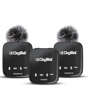 Shop Digitek DWM 101 Wireless Microphone System with ANC Noise Reduction – 12H Battery | For DSLR, Android & iOS