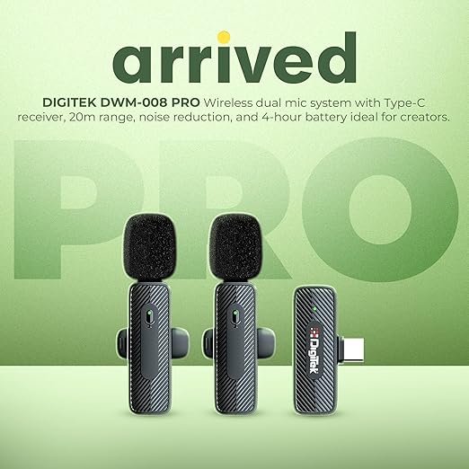 Digitek DWM-008 PRO Wireless Microphone System – Dual Channel Lavalier Mic for DSLR & Smartphone | Buy Online India - Image 4