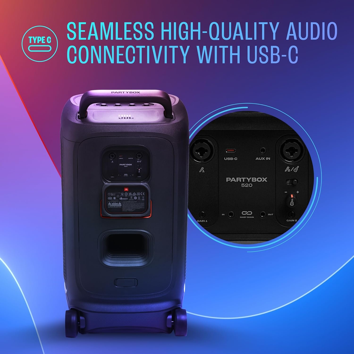 JBL PartyBox 520 Wireless Bluetooth Party Speaker | Best Price in India - Image 4